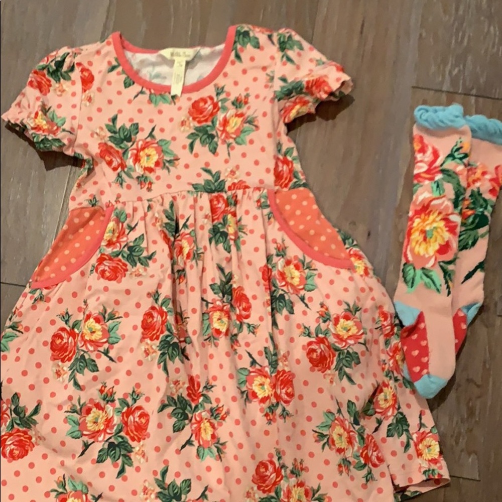 Pretty in pink dress by Matilda Jane with socks